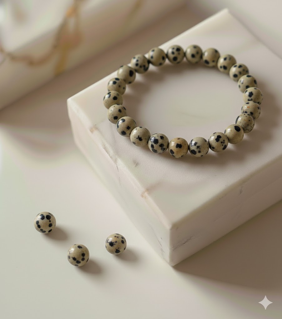 Dalmatian Stone Crystal Bracelet
