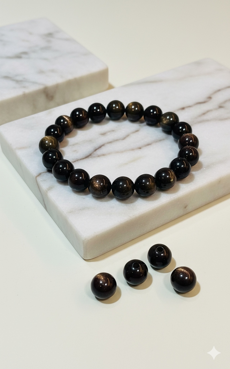 Golden Obsidian Crystal Bracelet