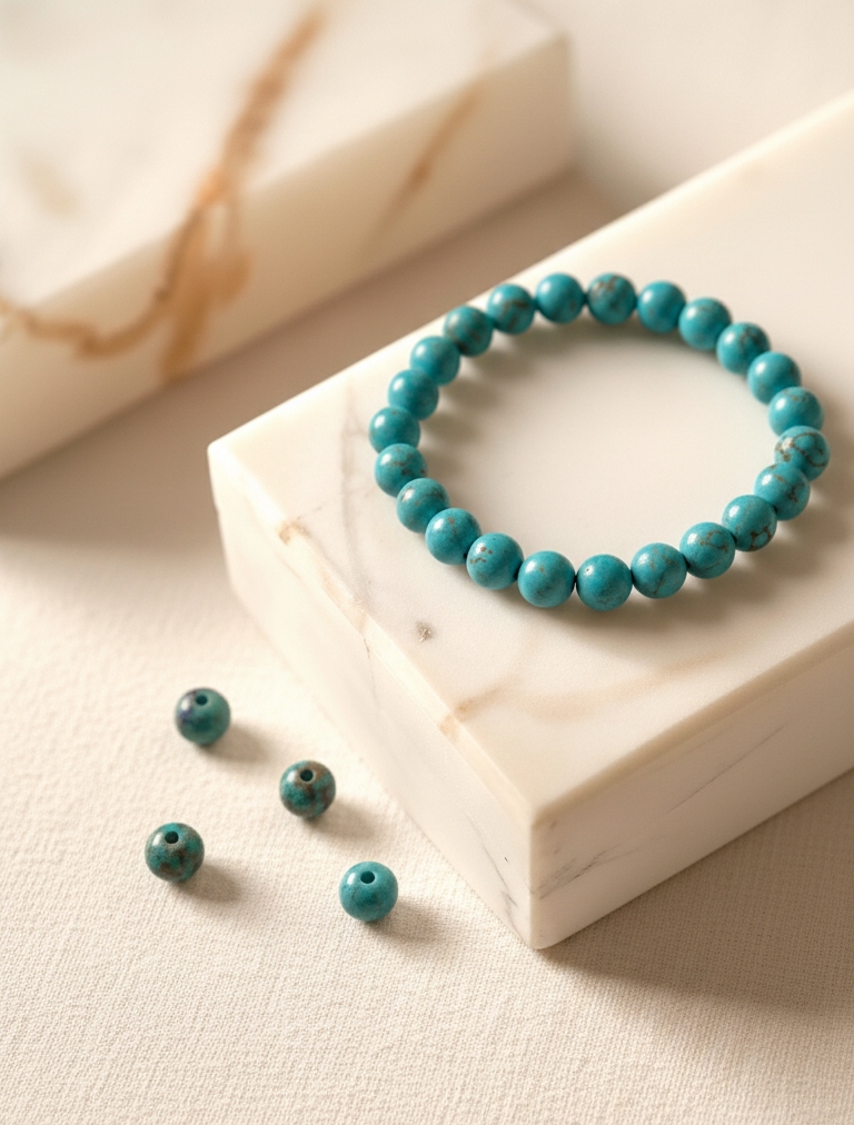 Blue Turquoise(Firoza) Crystal Bracelet