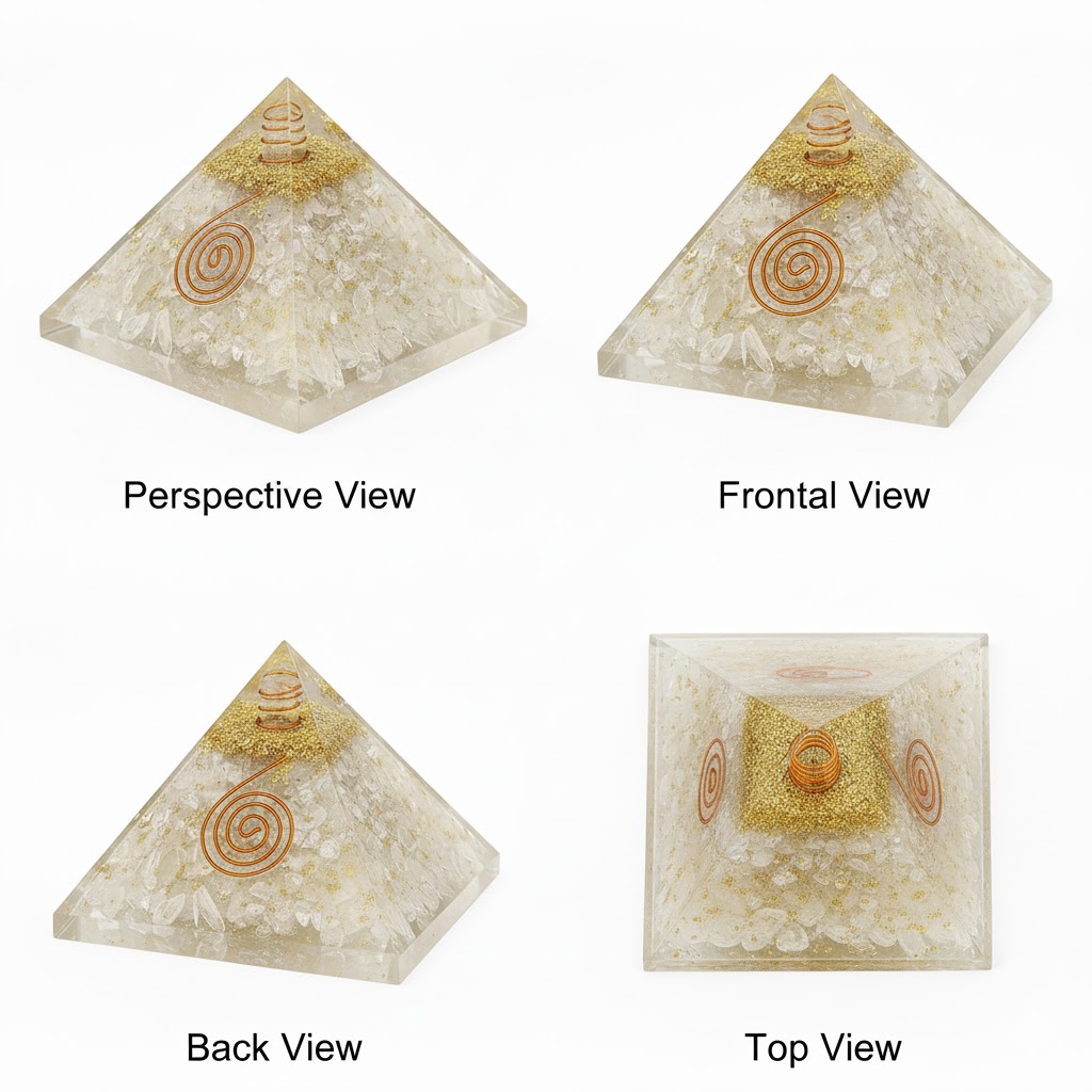 Clear Quartz Crystal Orgonite Pyramid