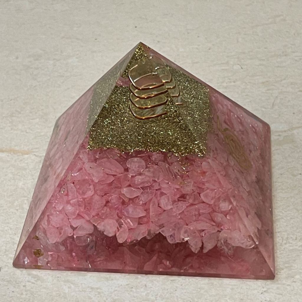 Rose Quartz Orgonite Pyramid
