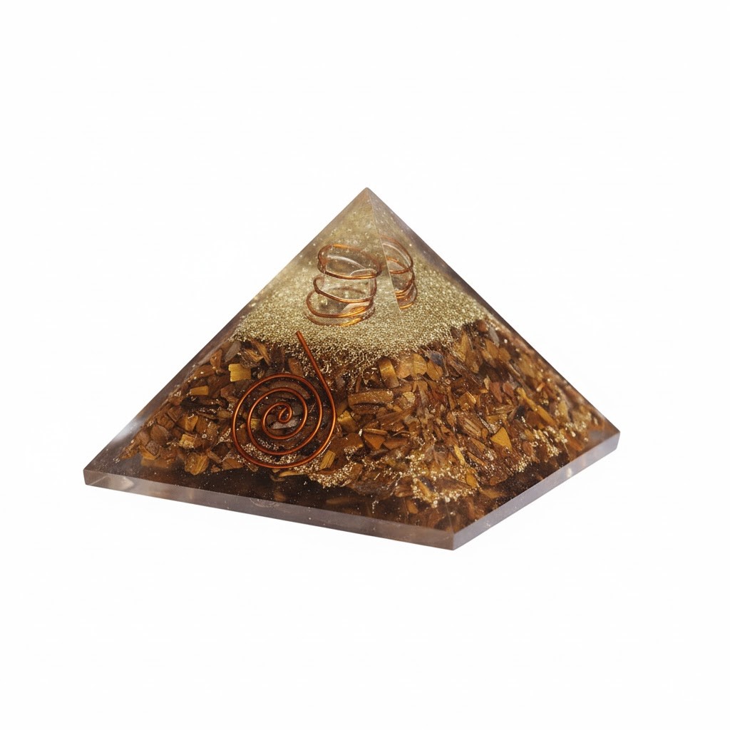 Tigers Eye Crystal Orgonite Pyramid