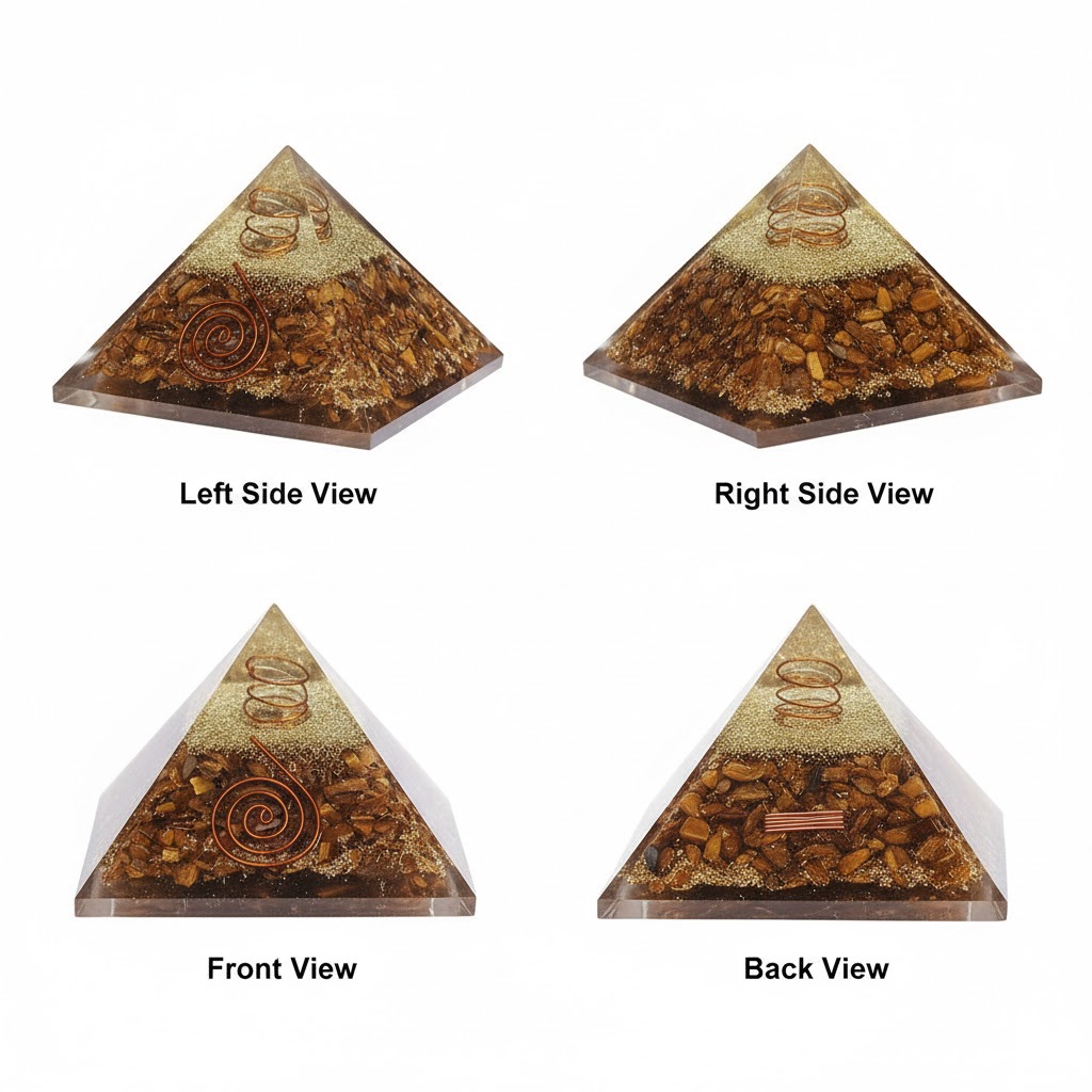 Tigers Eye Crystal Orgonite Pyramid